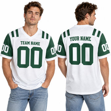 Personalized New York Jets Football Jersey – White Classic Alternate Vapor F.U.S.E. Limited Style, Custom Name Patch, Team Name, Number & Logo-1