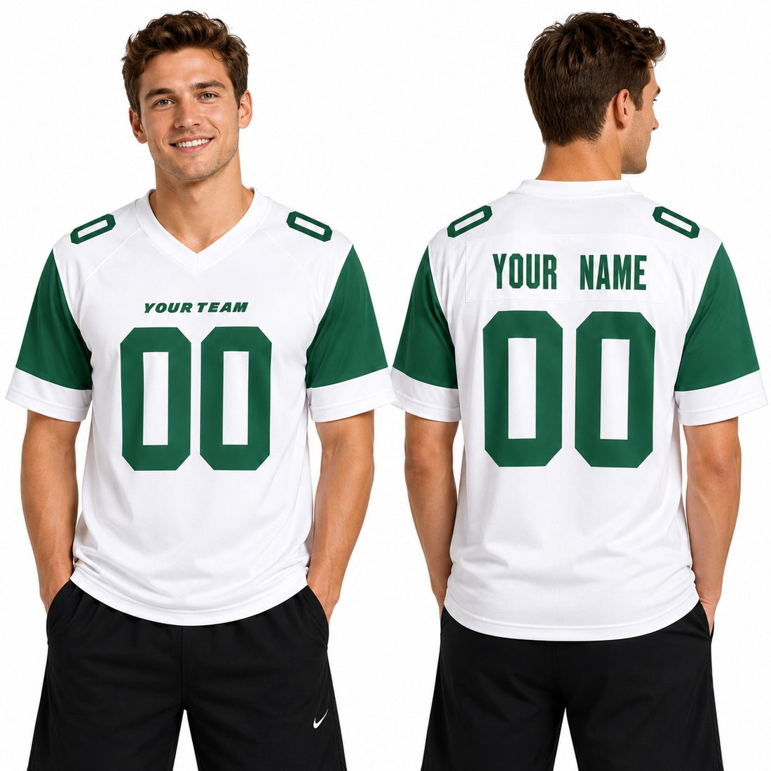 Personalized New York Jets Football Jersey – White Fuse Elite Style, Custom Name & Number-1