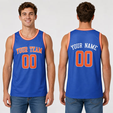 Personalized New York Knicks Basketball Jersey - Blue Swingman Icon Style, Custom Name & Number-1