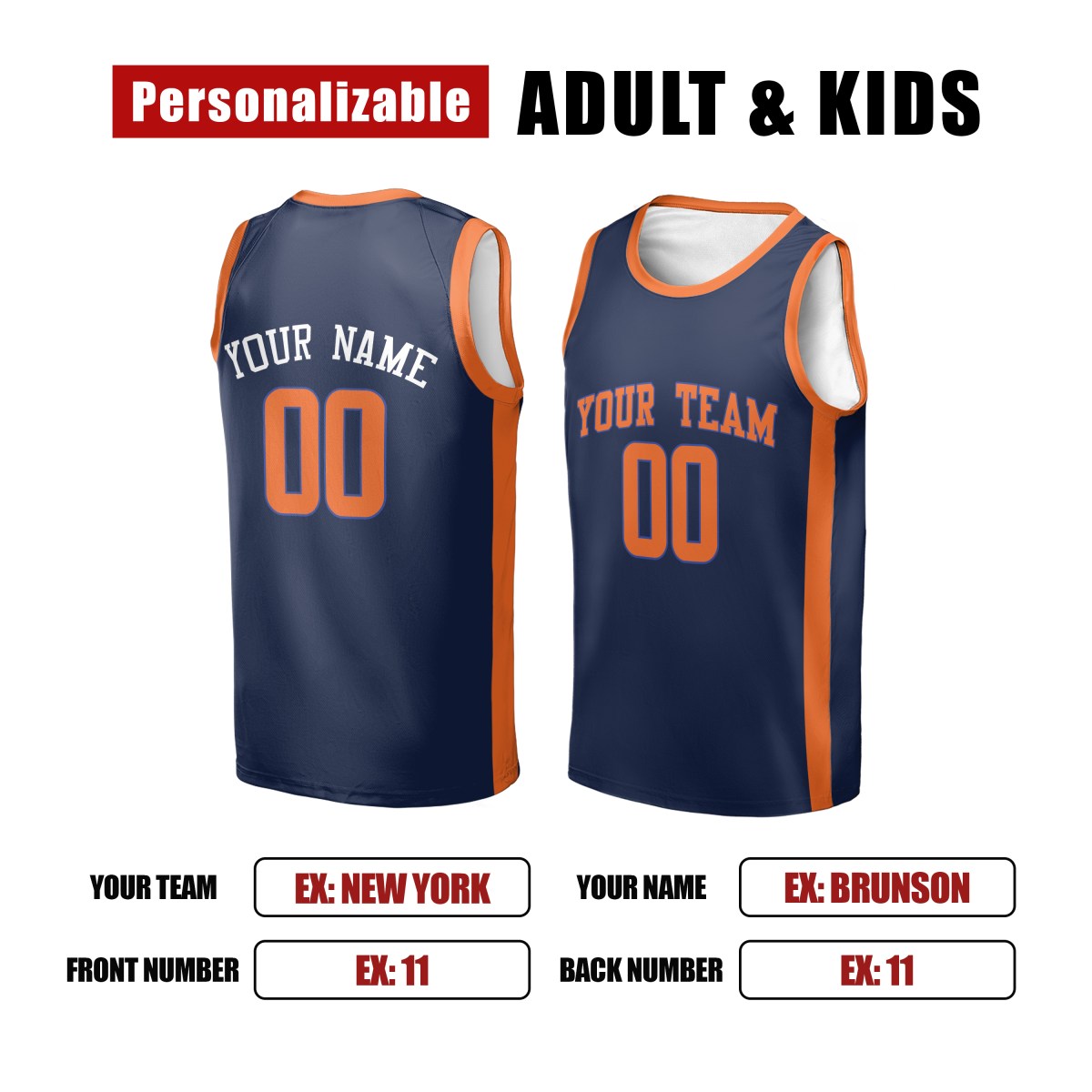 Personalized New York Knicks Basketball Jersey - Navy Swingman Statement Style, Custom Name & Number-2