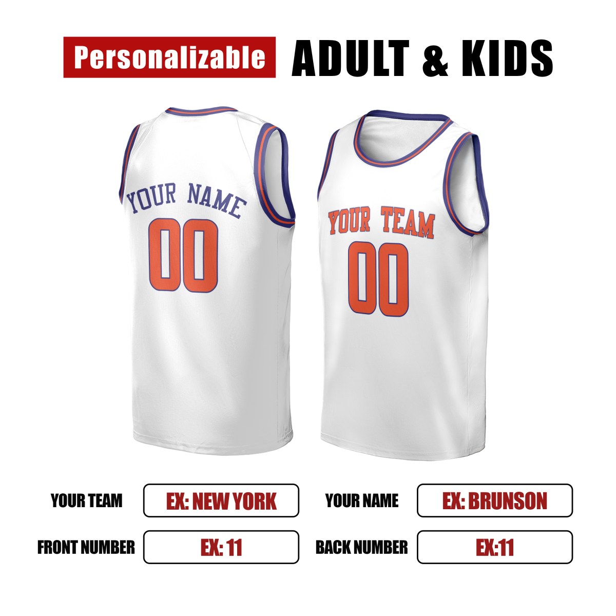 Personalized New York Knicks Basketball Jersey - White Swingman Association Style, Custom Name & Number-2