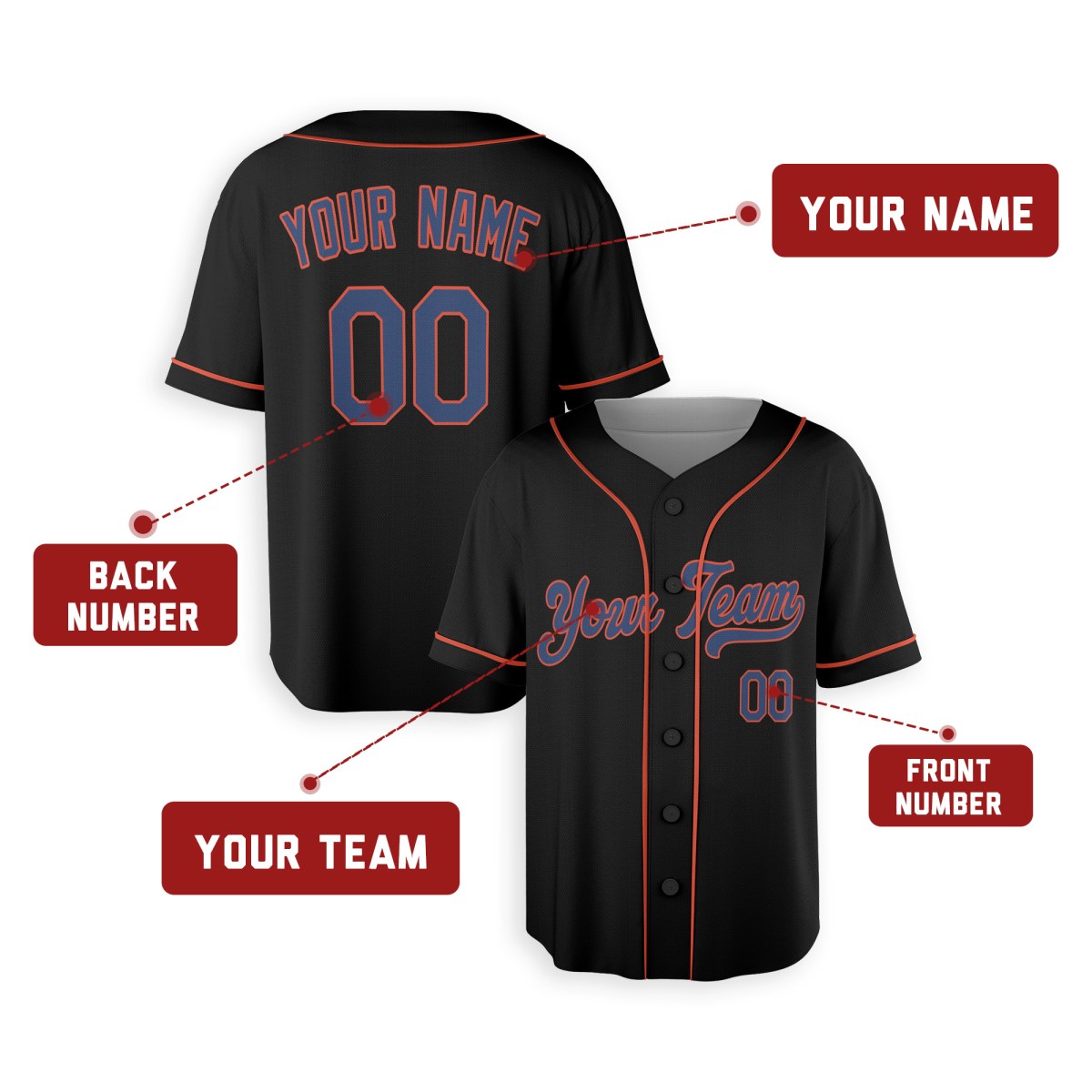 Personalized New York Mets Baseball Jersey - Black Alternate Style, Custom Name & Number-2