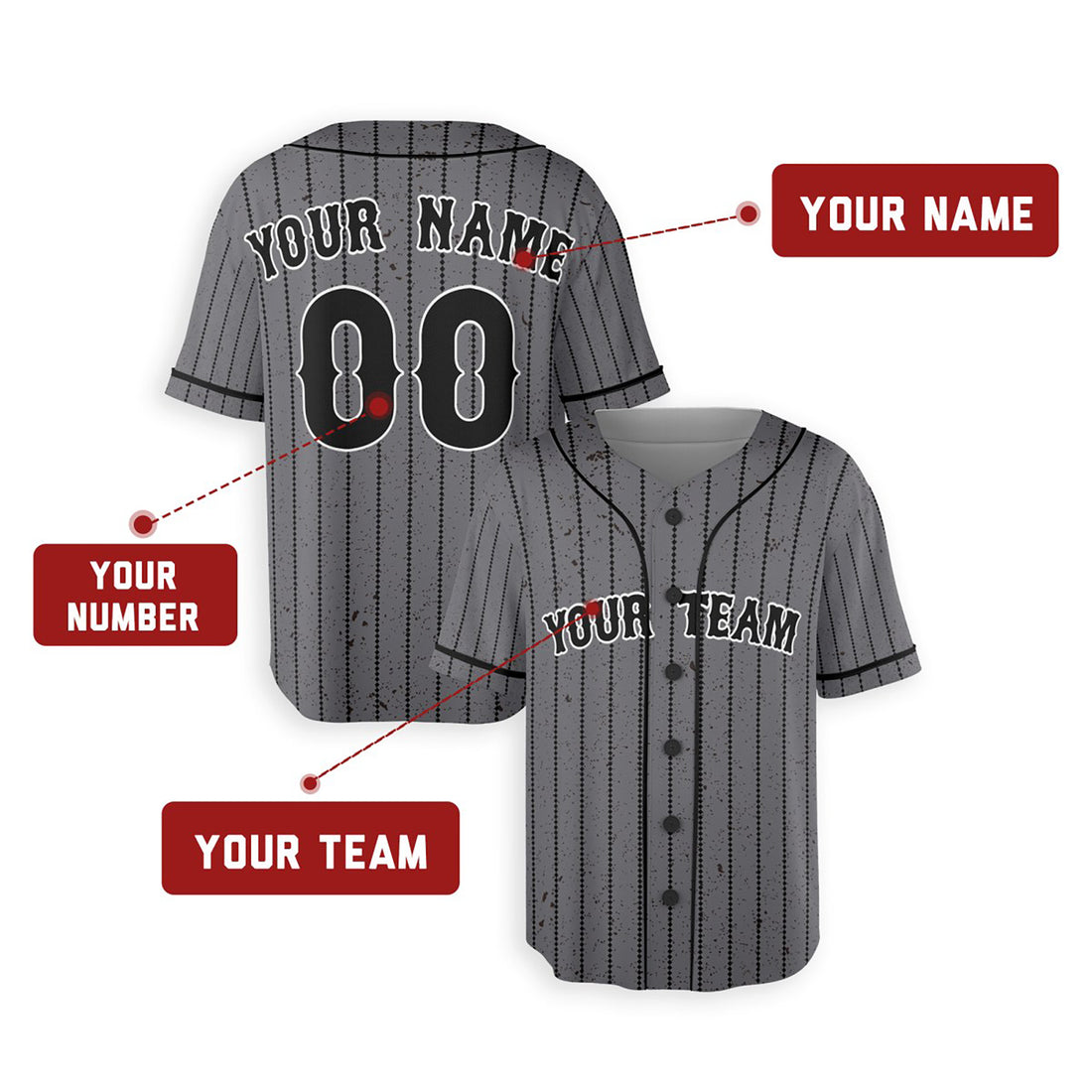 Personalized New York Mets Baseball Jersey - Gray City Style, Custom Name & Number-1