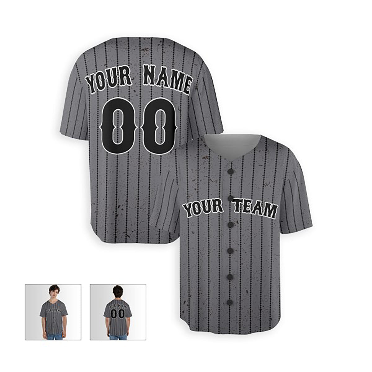 Personalized New York Mets Baseball Jersey - Gray City Style, Custom Name & Number-3