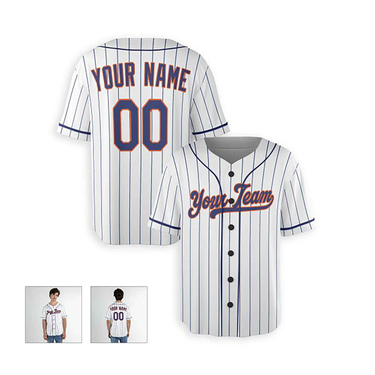 Personalized New York Mets Baseball Jersey - White Home Style, Custom Name & Number-4