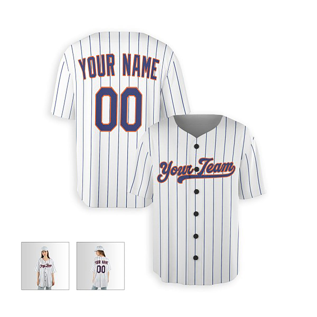 Personalized New York Mets Baseball Jersey - White Home Style, Custom Name & Number-5