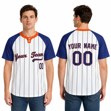 Personalized New York Mets Two-Button Baseball Jersey - Home Style, Custom Name & Number-1