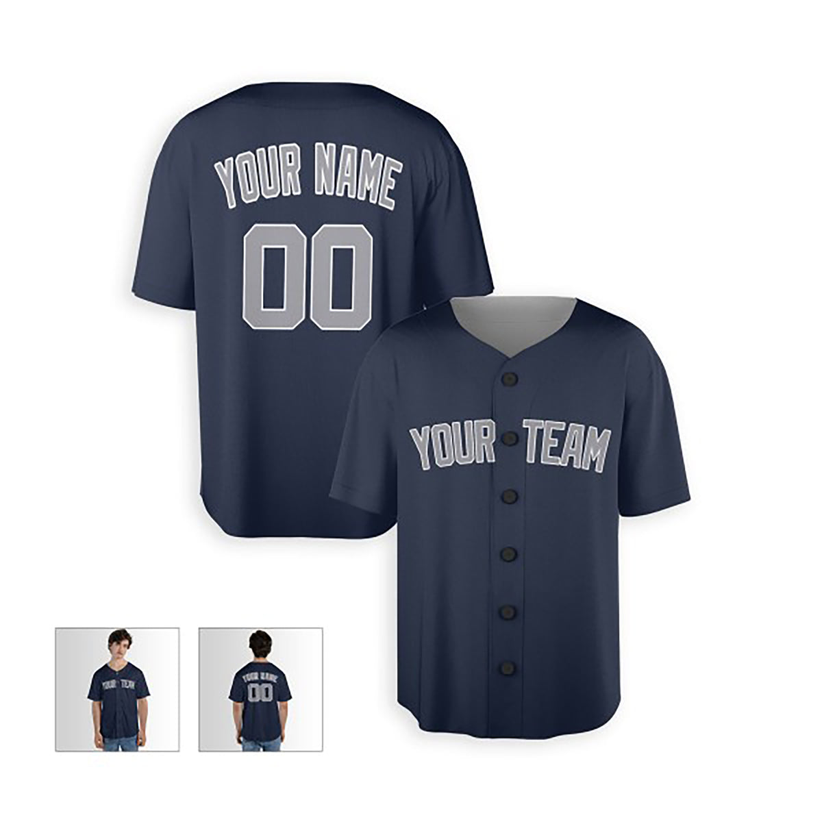 Personalized New York Yankees Baseball Jersey - Navy Alternate Style, Custom Name & Number-4