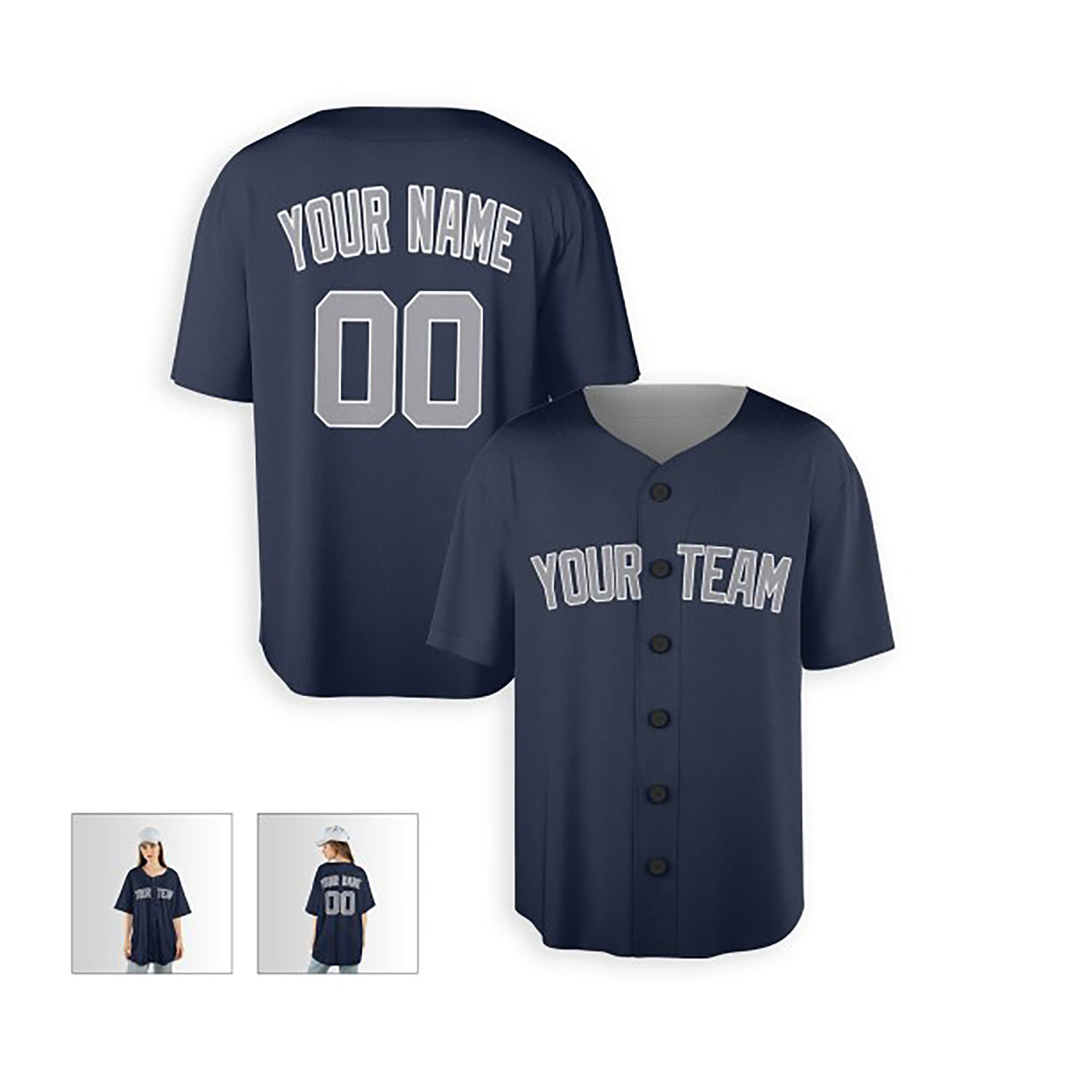 Personalized New York Yankees Baseball Jersey - Navy Alternate Style, Custom Name & Number-5