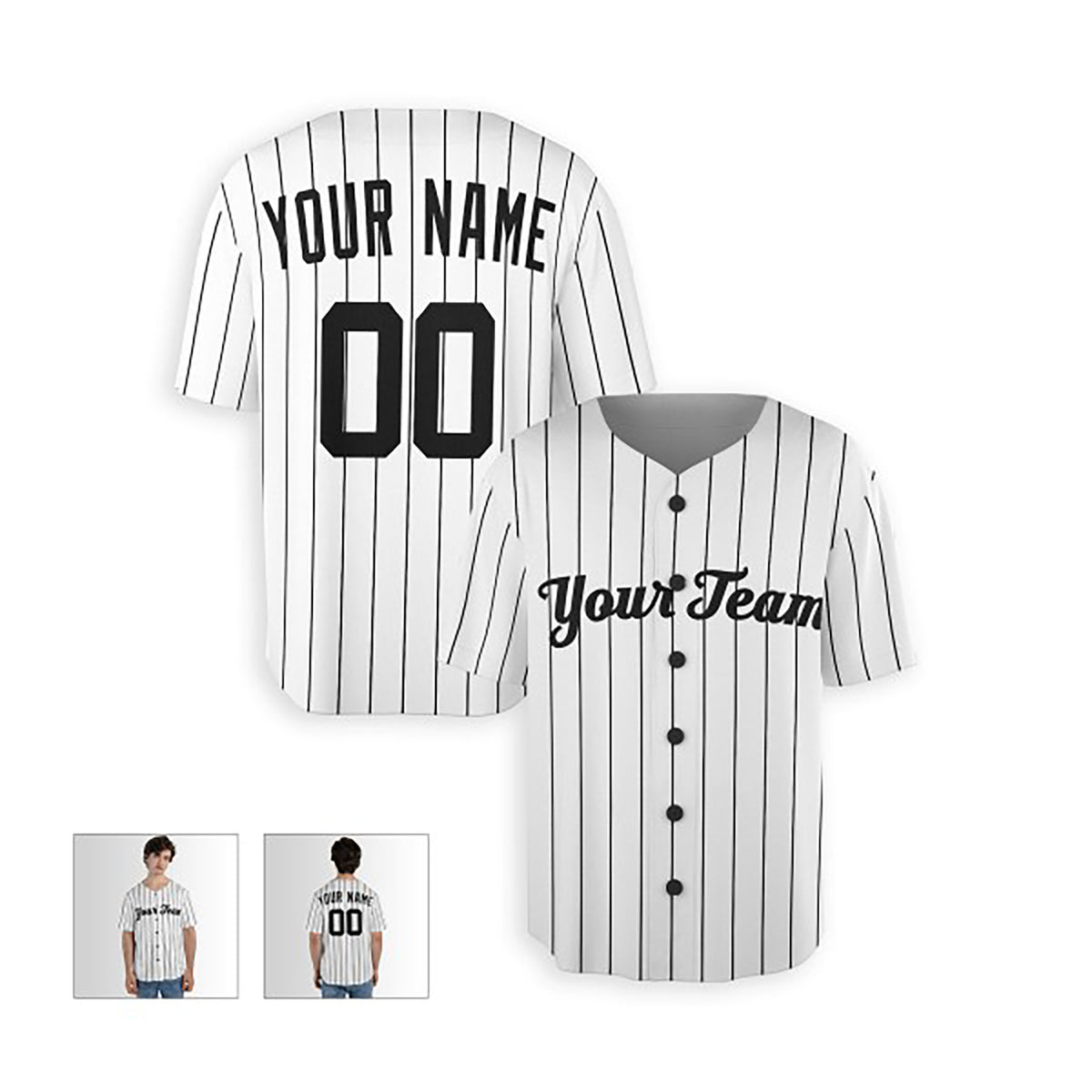 Personalized New York Yankees Baseball Jersey - White Home Style, Custom Name & Number-4