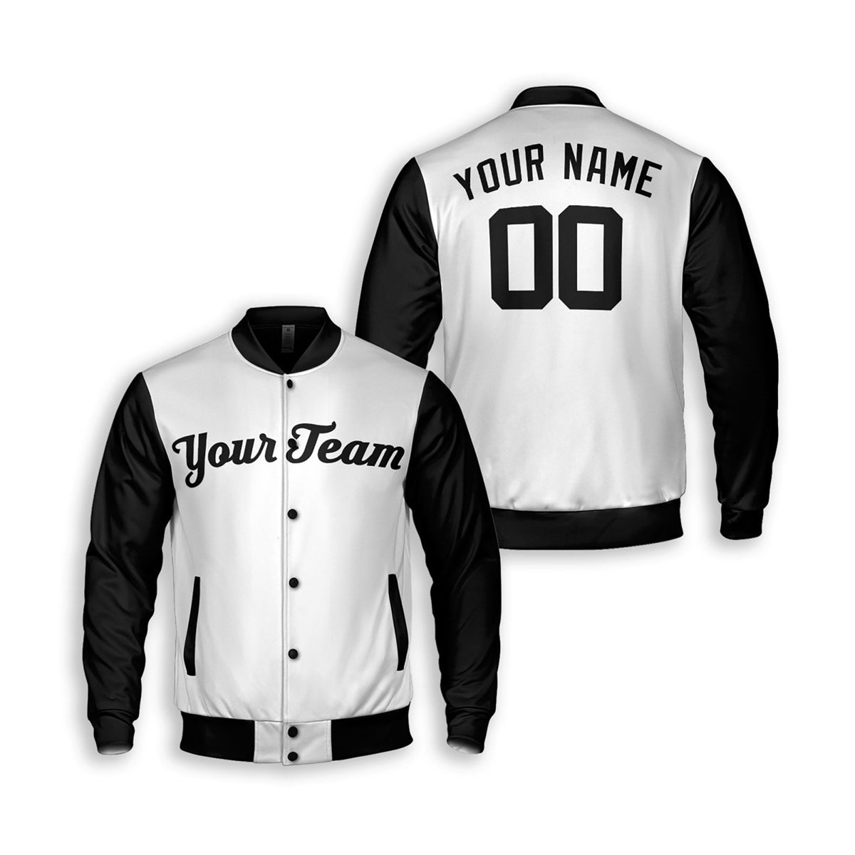 Personalized New York Yankees Varsity Jacket – White Black Home Style, Custom Name & Number-3