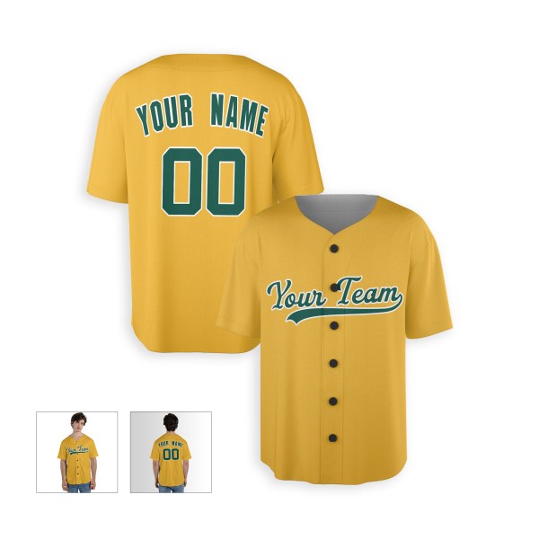 Personalized Oakland Athletics Baseball Jersey - Gold Alternate Style, Custom Name & Number-4