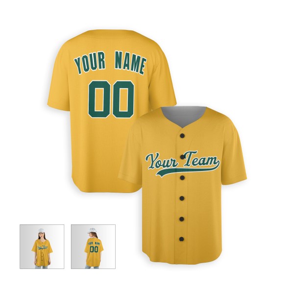 Personalized Oakland Athletics Baseball Jersey - Gold Alternate Style, Custom Name & Number-5