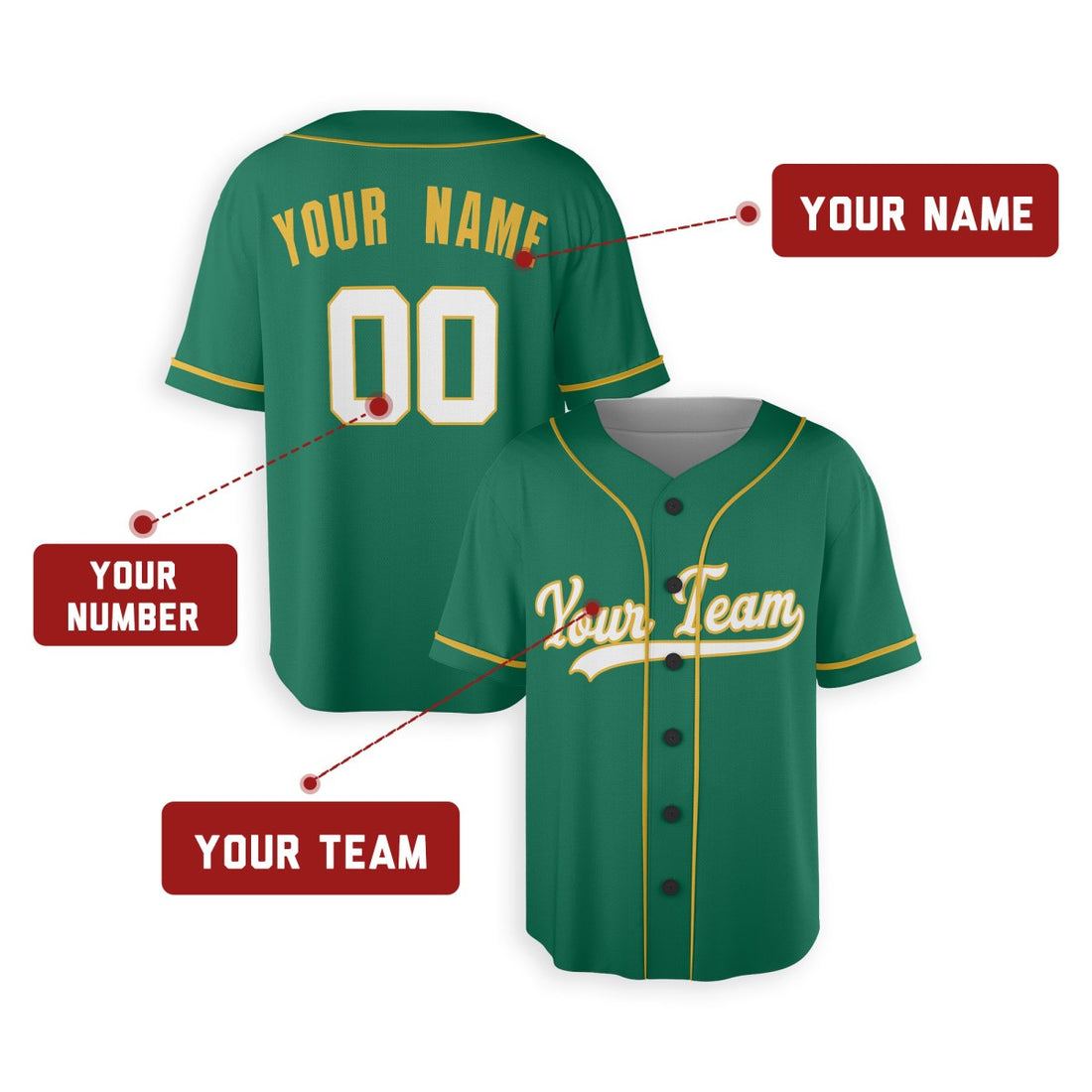Personalized Oakland Athletics Baseball Jersey - Green Alternate Style, Custom Name & Number-1