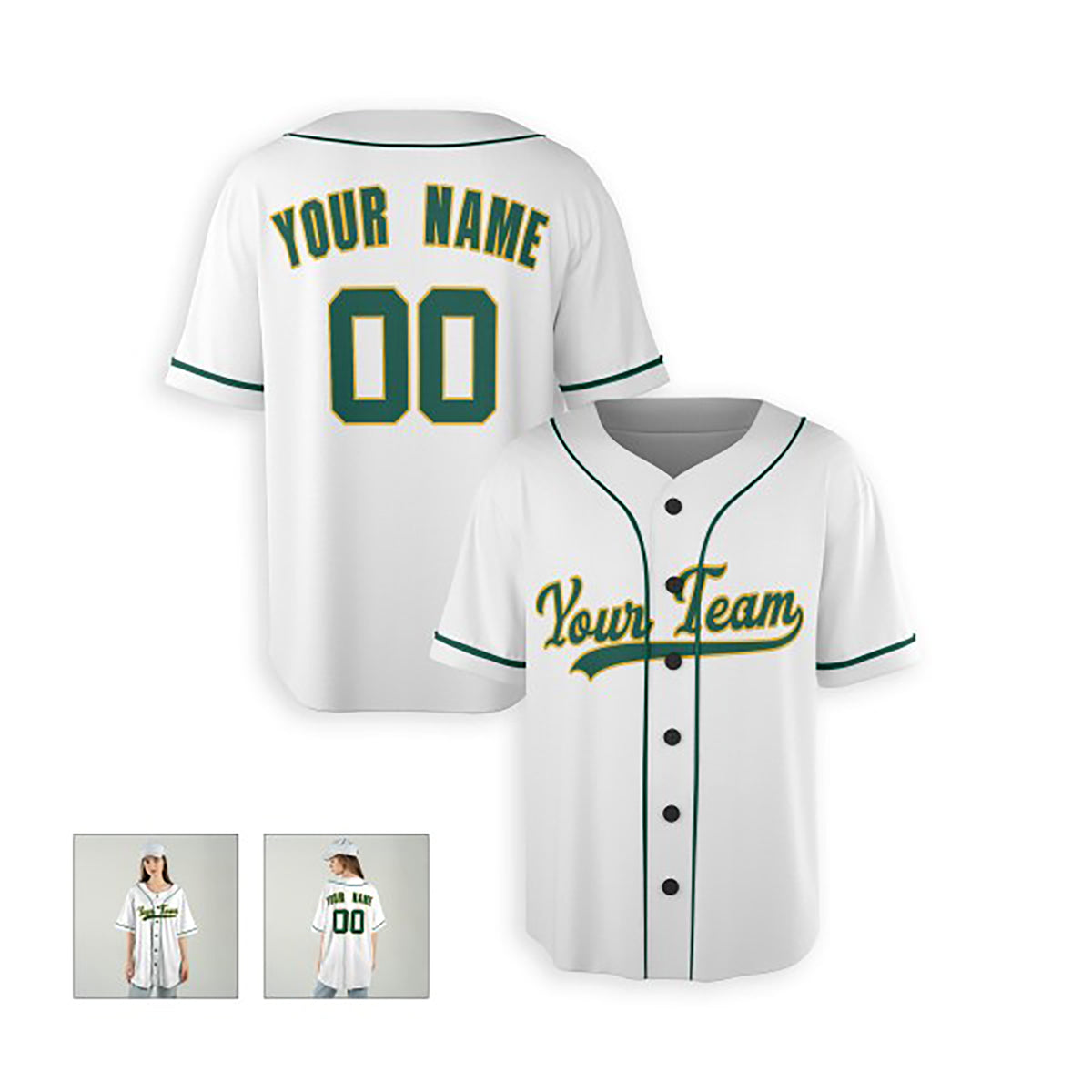 Personalized Oakland Athletics Baseball Jersey - White Home Style, Custom Name & Number-8