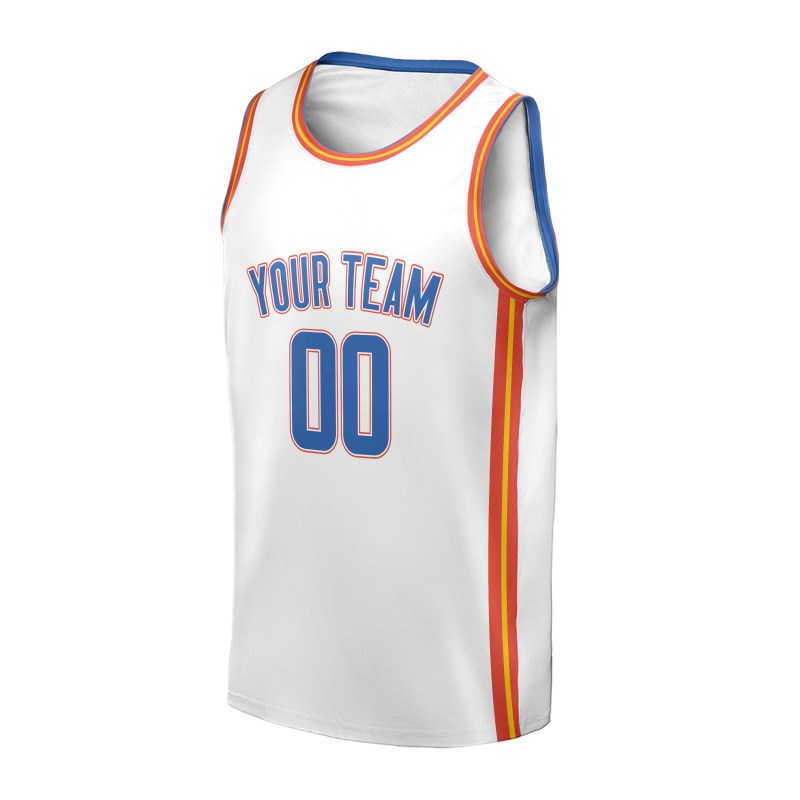 Personalized Oklahoma City Thunder Basketball Jersey - White Fast Break Association Style, Custom Name & Number-3