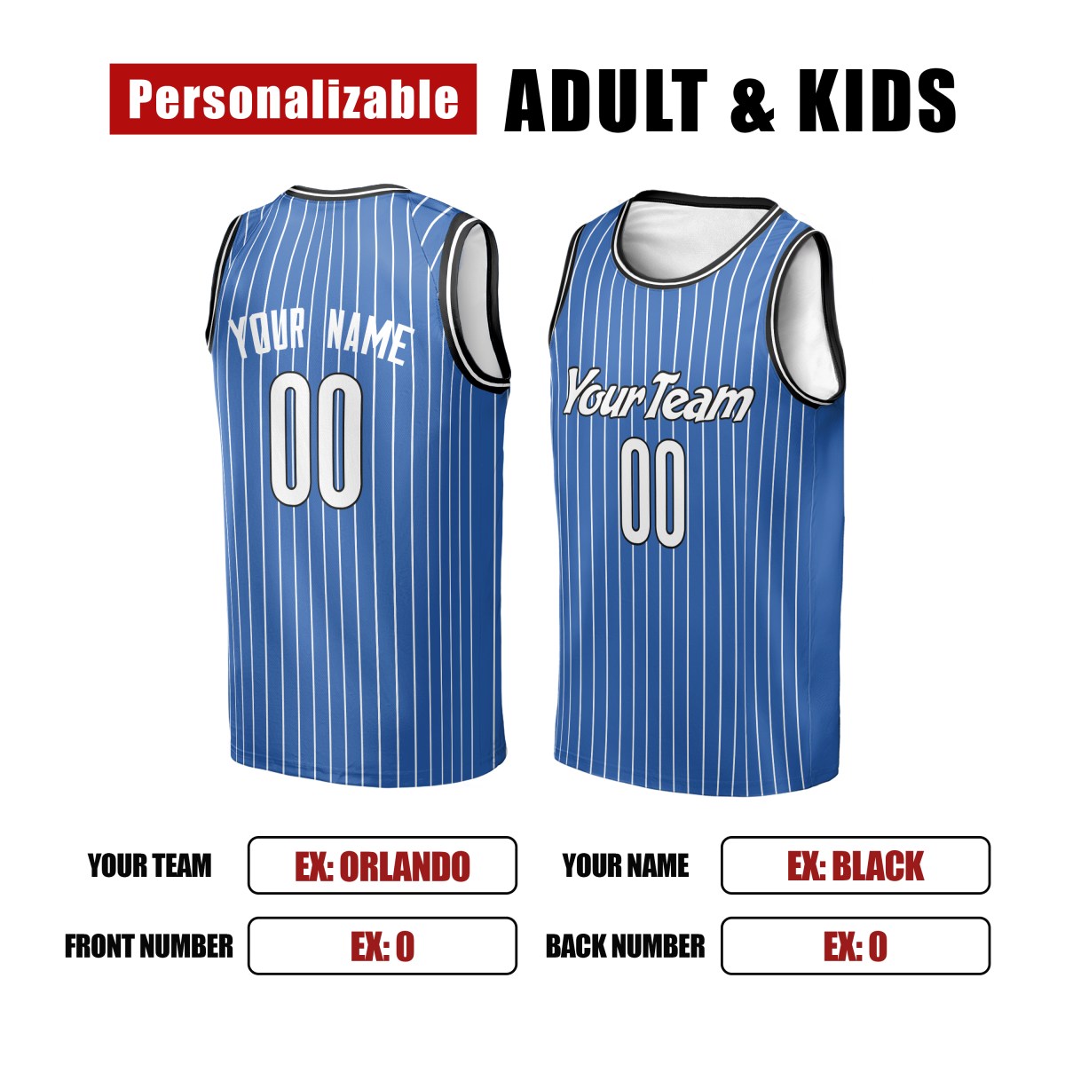 Personalized Orlando Magic Basketball Jersey - Blue Swingman Icon Style, Custom Name & Number-2