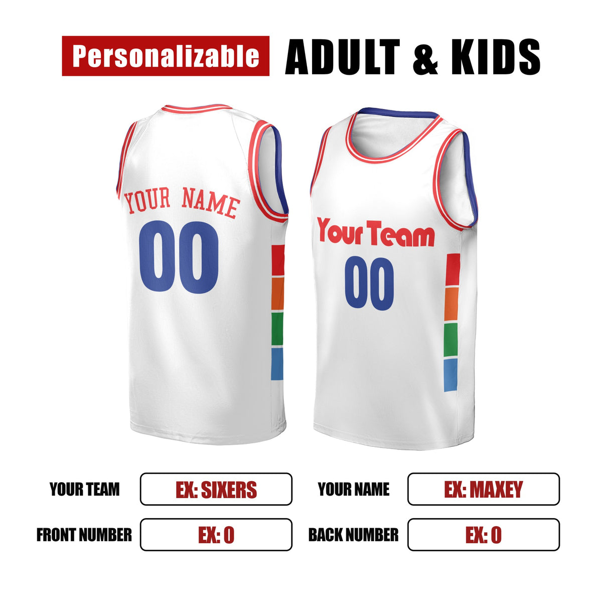 Personalized Philadelphia 76ers Basketball Jersey - White 2024/25 Swingman City Style, Custom Name & Number-2
