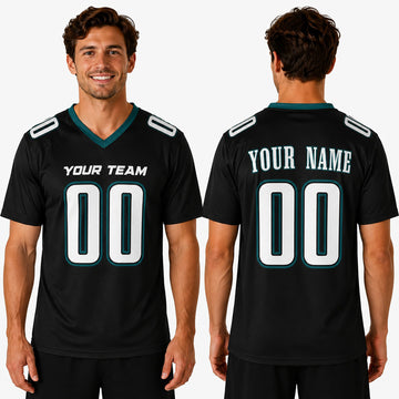 Personalized Philadelphia Eagles Football Jersey - Black Fan Style, Custom Name & Number-1