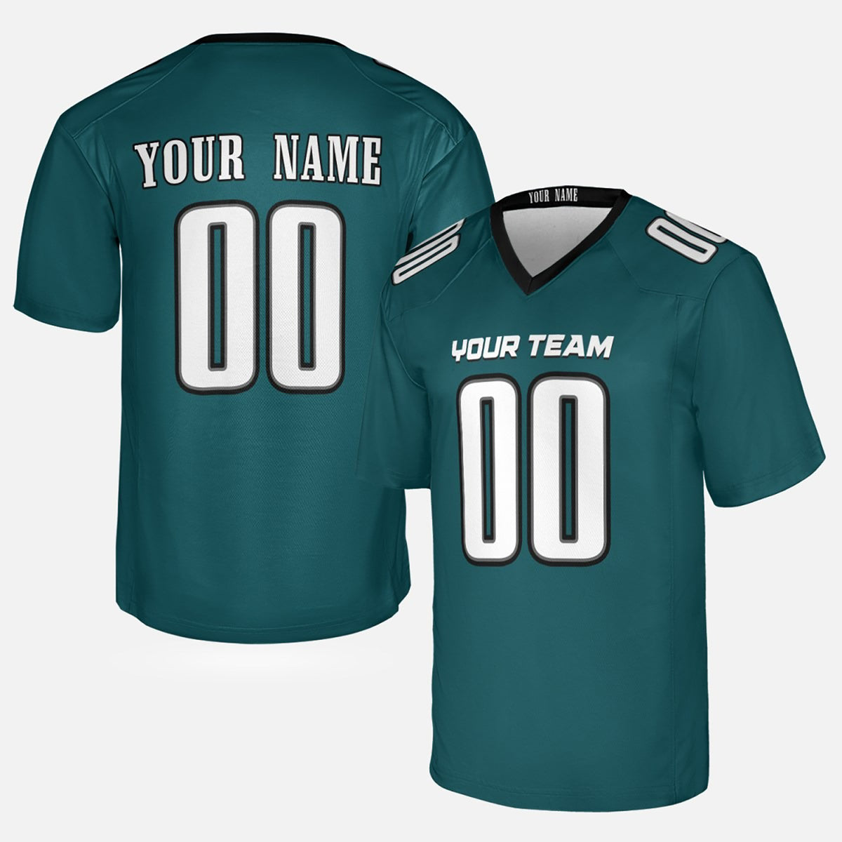 Personalized Philadelphia Eagles Football Jersey - Midnight Green Fan Style, Custom Name & Number-3