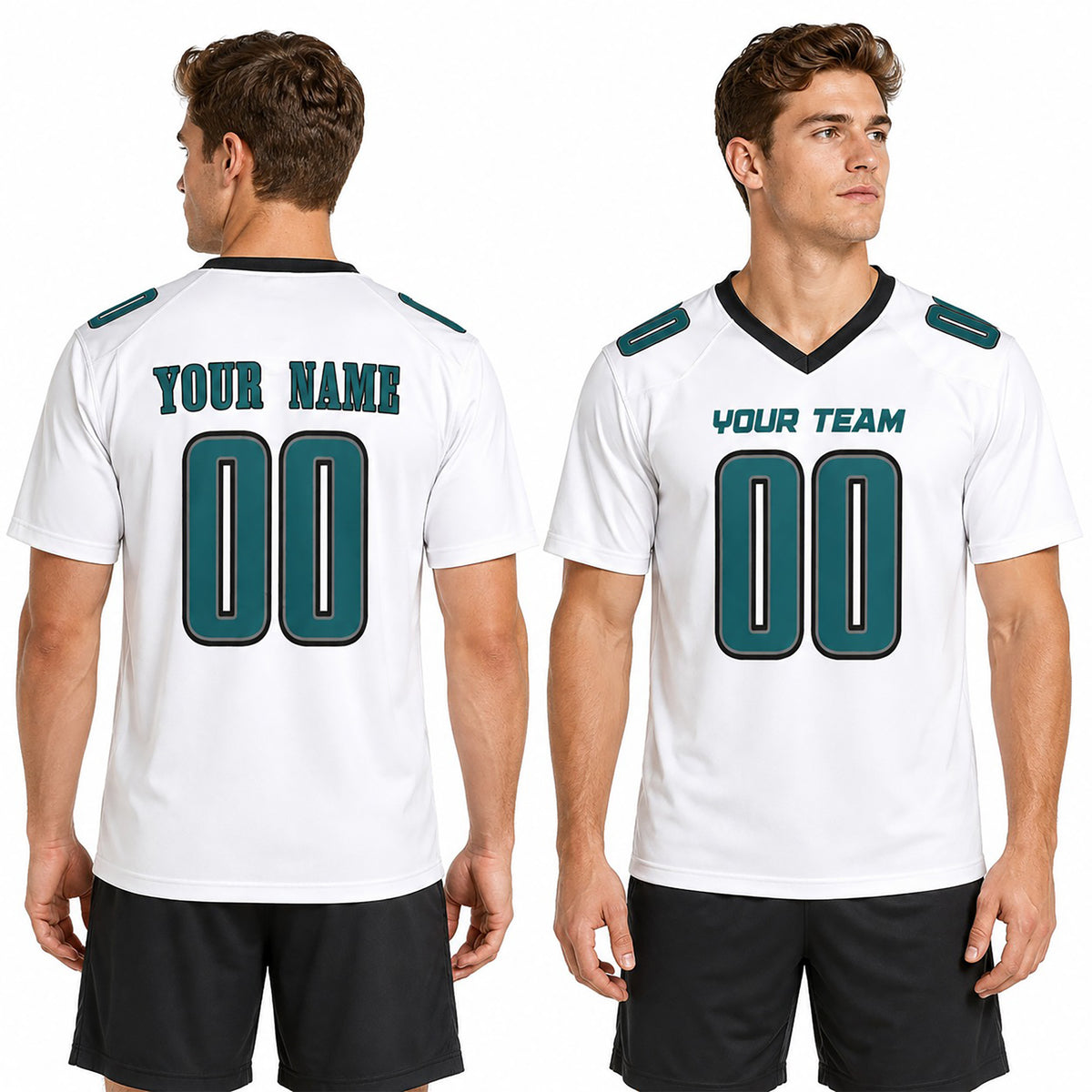 Personalized Philadelphia Eagles Football Jersey - White Fan Style, Custom Name & Number-1