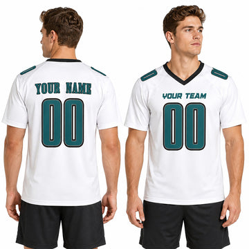 Personalized Philadelphia Eagles Football Jersey - White Fan Style, Custom Name & Number-1
