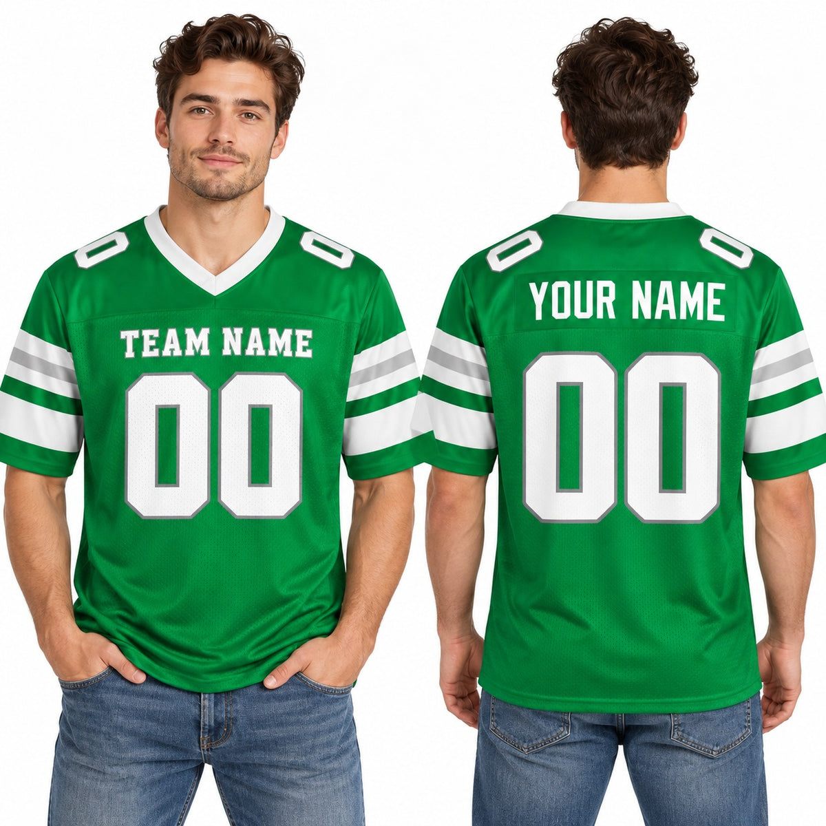 Personalized Philadelphia Eagles Football Jersey – Kelly Green Legacy Style, Custom Name Patch, Team Name, Number & Logo-1