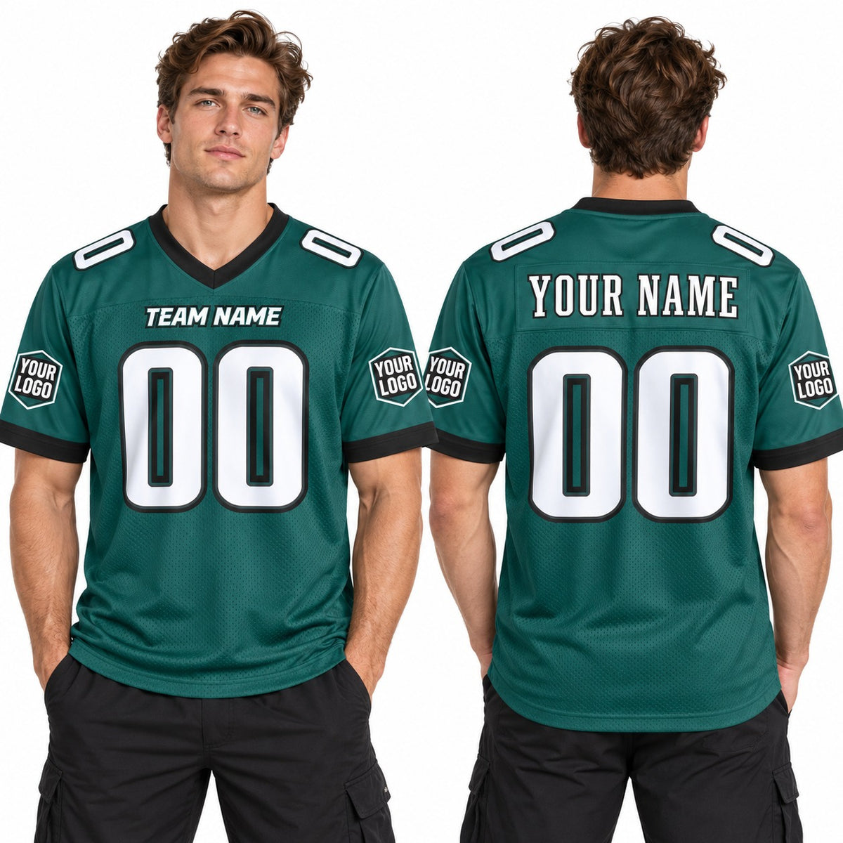 Personalized Philadelphia Eagles Football Jersey – Midnight Green Game Style, Custom Name Patch, Team Name, Number & Logo-1
