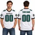 Personalized Philadelphia Eagles Football Jersey – White Game Style, Custom Name Patch, Team Name, Number & Logo-1