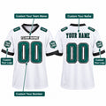 Personalized Philadelphia Eagles Football Jersey – White Game Style, Custom Name Patch, Team Name, Number & Logo-2