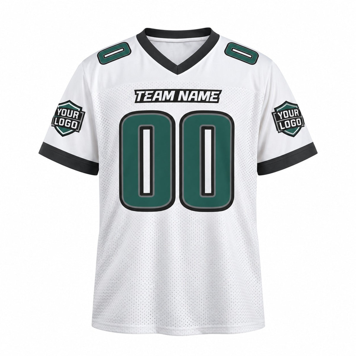 Personalized Philadelphia Eagles Football Jersey – White Game Style, Custom Name Patch, Team Name, Number & Logo-3