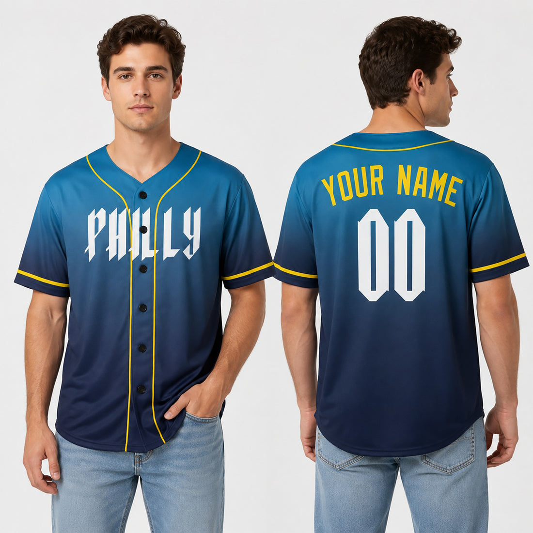 Personalized Philadelphia Phillies Baseball Jersey - Blue City Connect Style, Custom Name & Number-1