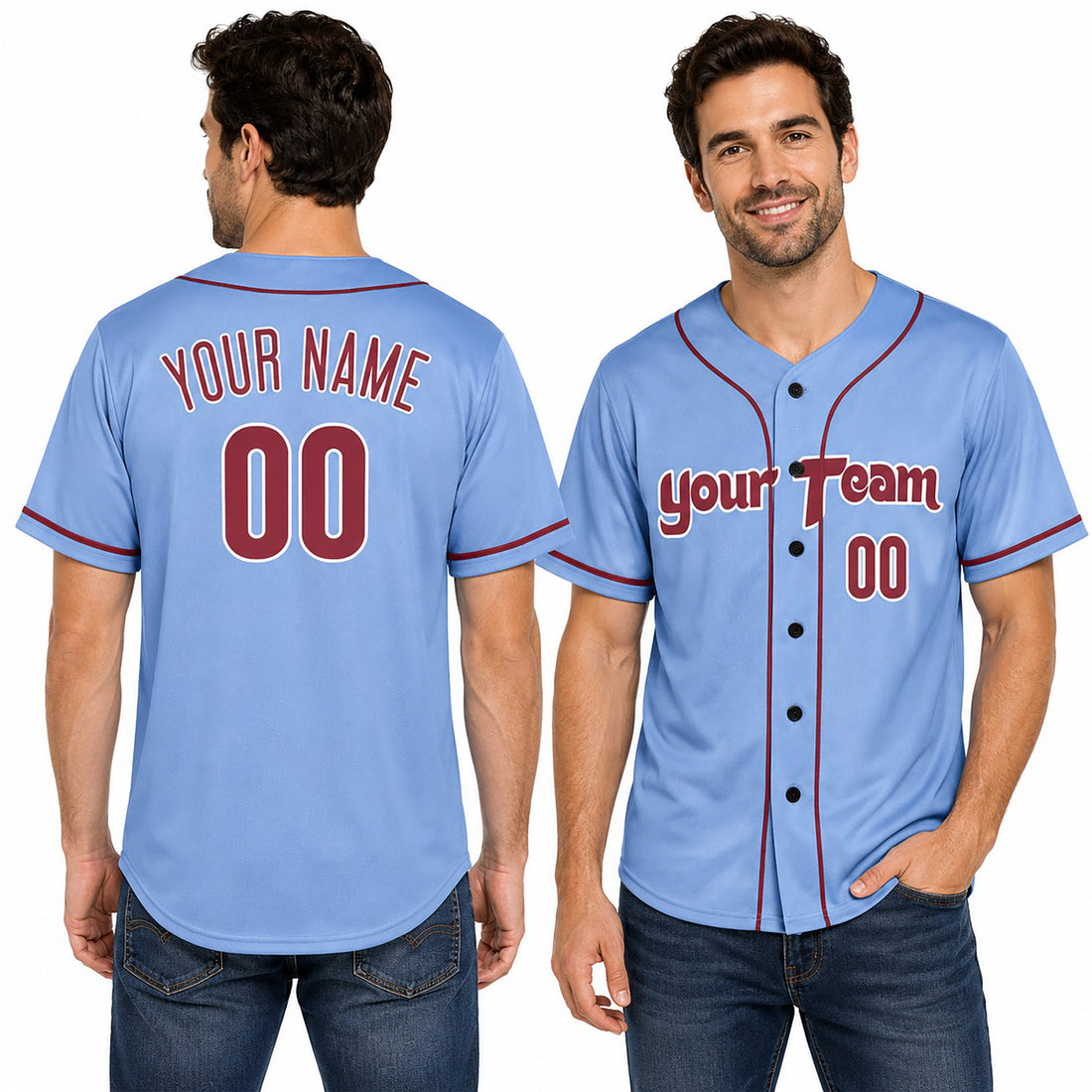 Personalized Philadelphia Phillies Baseball Jersey - Light Blue Alternate Style, Custom Name & Number-1