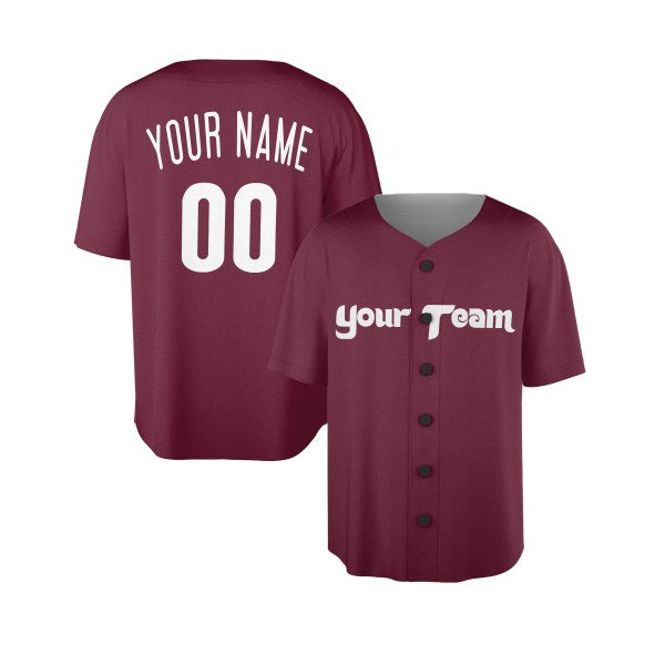 Personalized Philadelphia Phillies Baseball Jersey - Maroon Throwback Cooperstown Style, Custom Name & Number-3