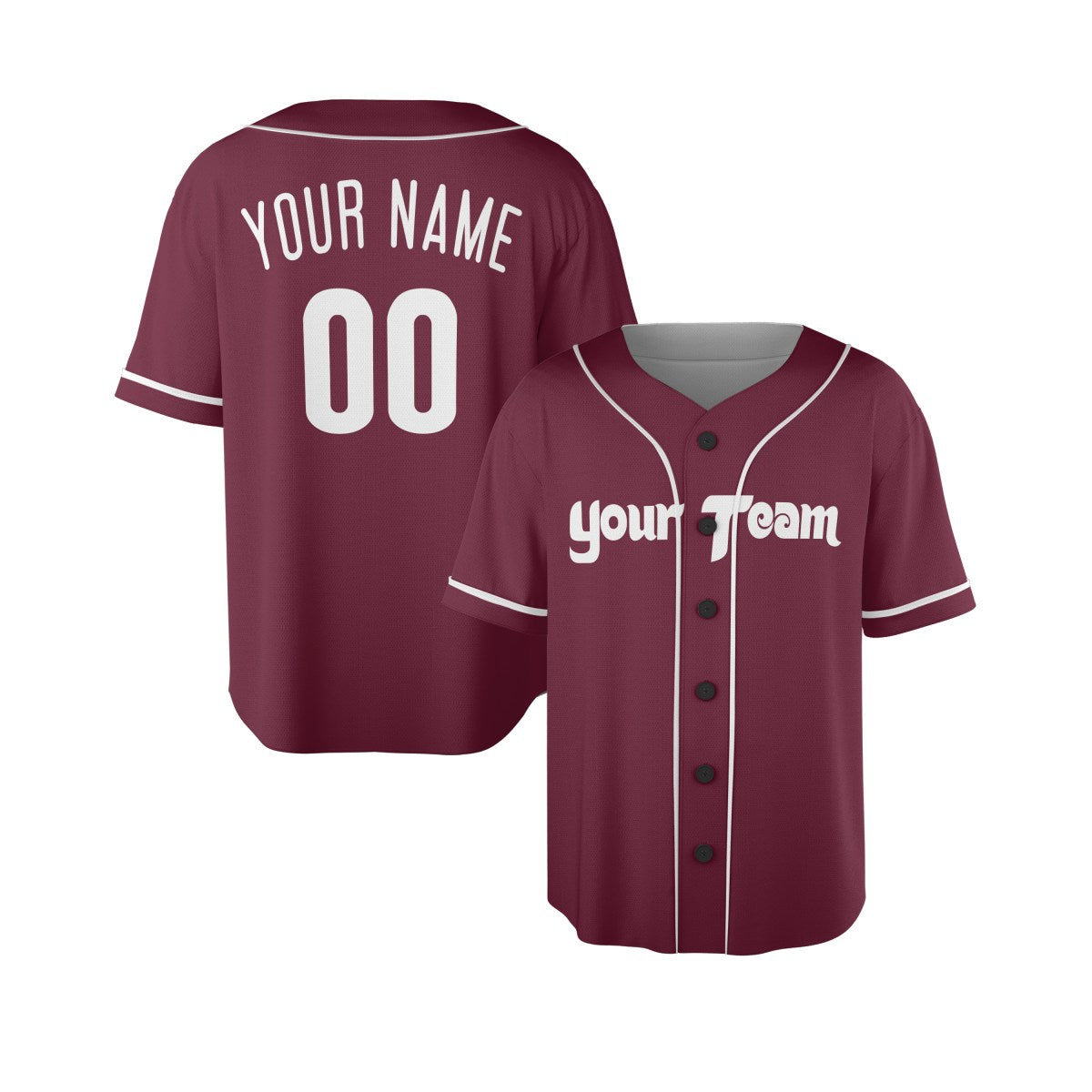 Personalized Philadelphia Phillies Baseball Jersey - Maroon Throwback Cooperstown Style, Custom Name & Number-4