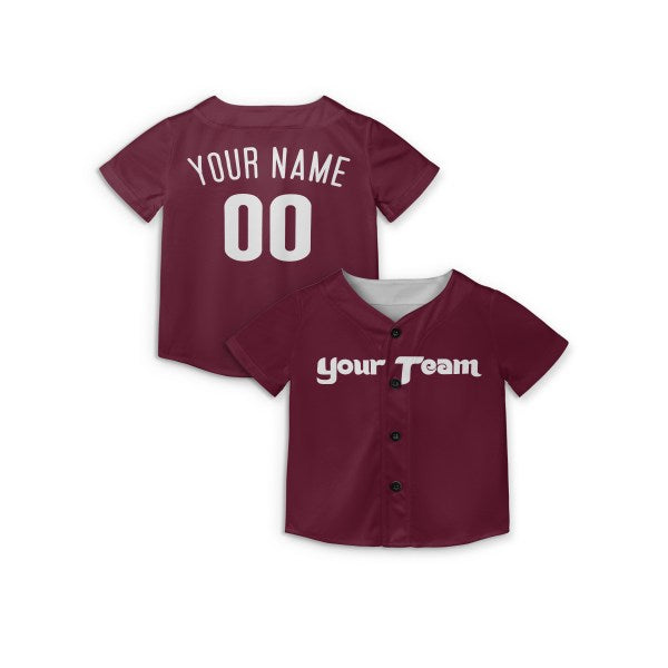 Personalized Philadelphia Phillies Baseball Jersey - Maroon Throwback Cooperstown Style, Custom Name & Number-5