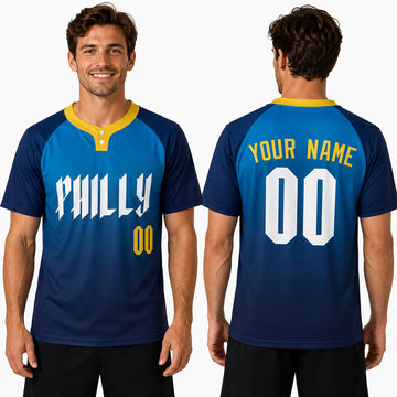 Personalized Philadelphia Phillies Philly Two-Button Baseball Jersey - City Connect Style, Custom Name & Number-1