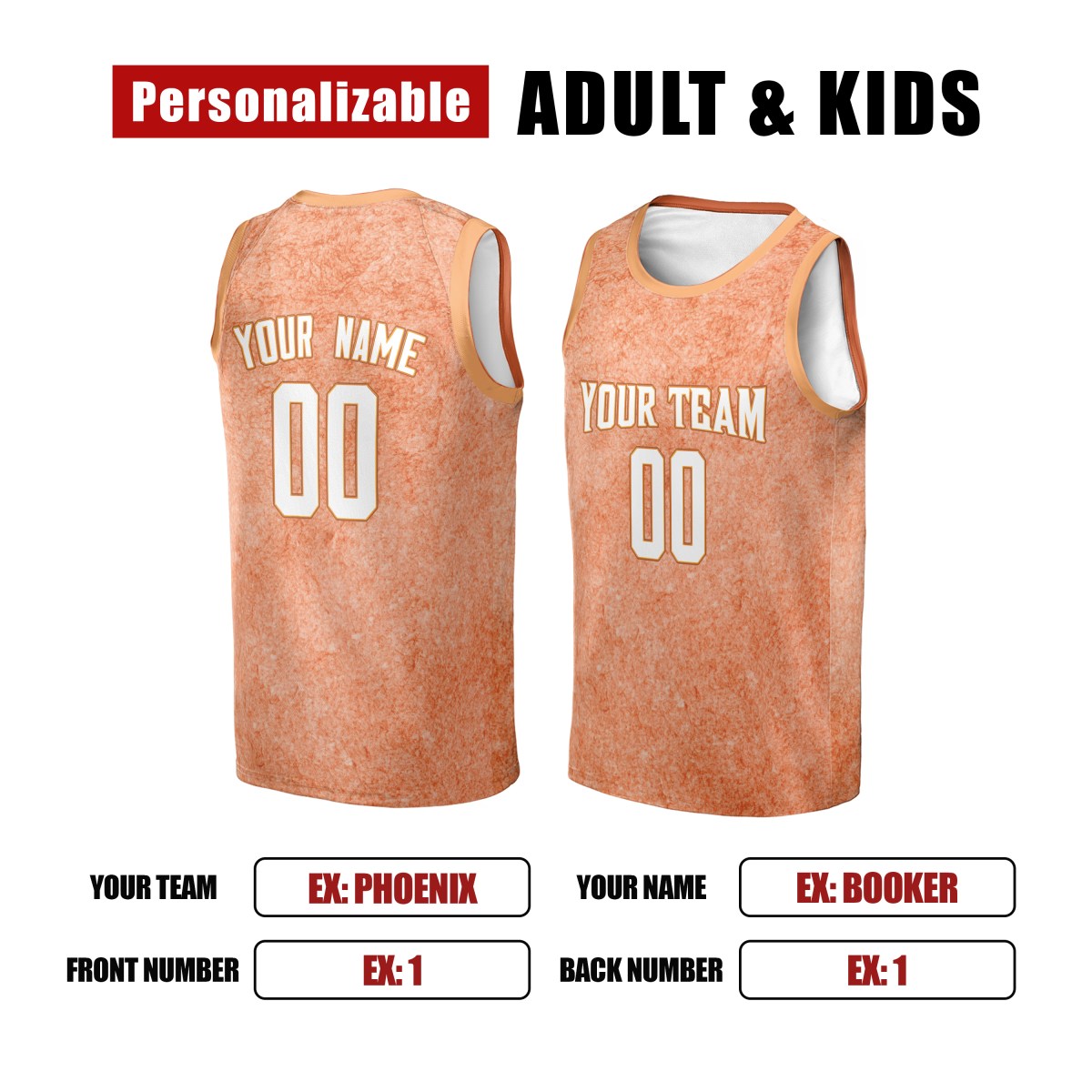 Personalized Phoenix Suns Basketball Jersey - Orange Swingman Select Series Style, Custom Name & Number-2