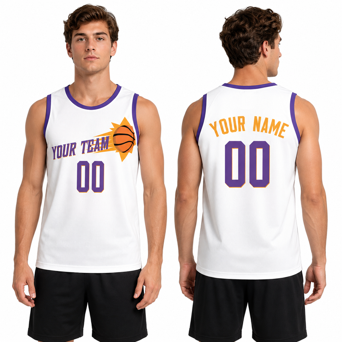 Personalized Phoenix Suns Basketball Jersey - White Swingman Association Style, Custom Name & Number-1