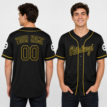 Personalized Pittsburgh Pirates Baseball Jersey - Black Alternate Style, Custom Name & Number-1