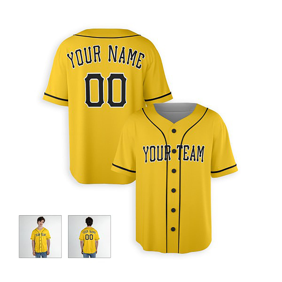 Personalized Pittsburgh Pirates Baseball Jersey - Gold Home City Style, Custom Name & Number-5