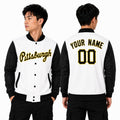 Personalized Pittsburgh Pirates Varsity Jacket – White Black Alternate Style, Custom Name & Number-1