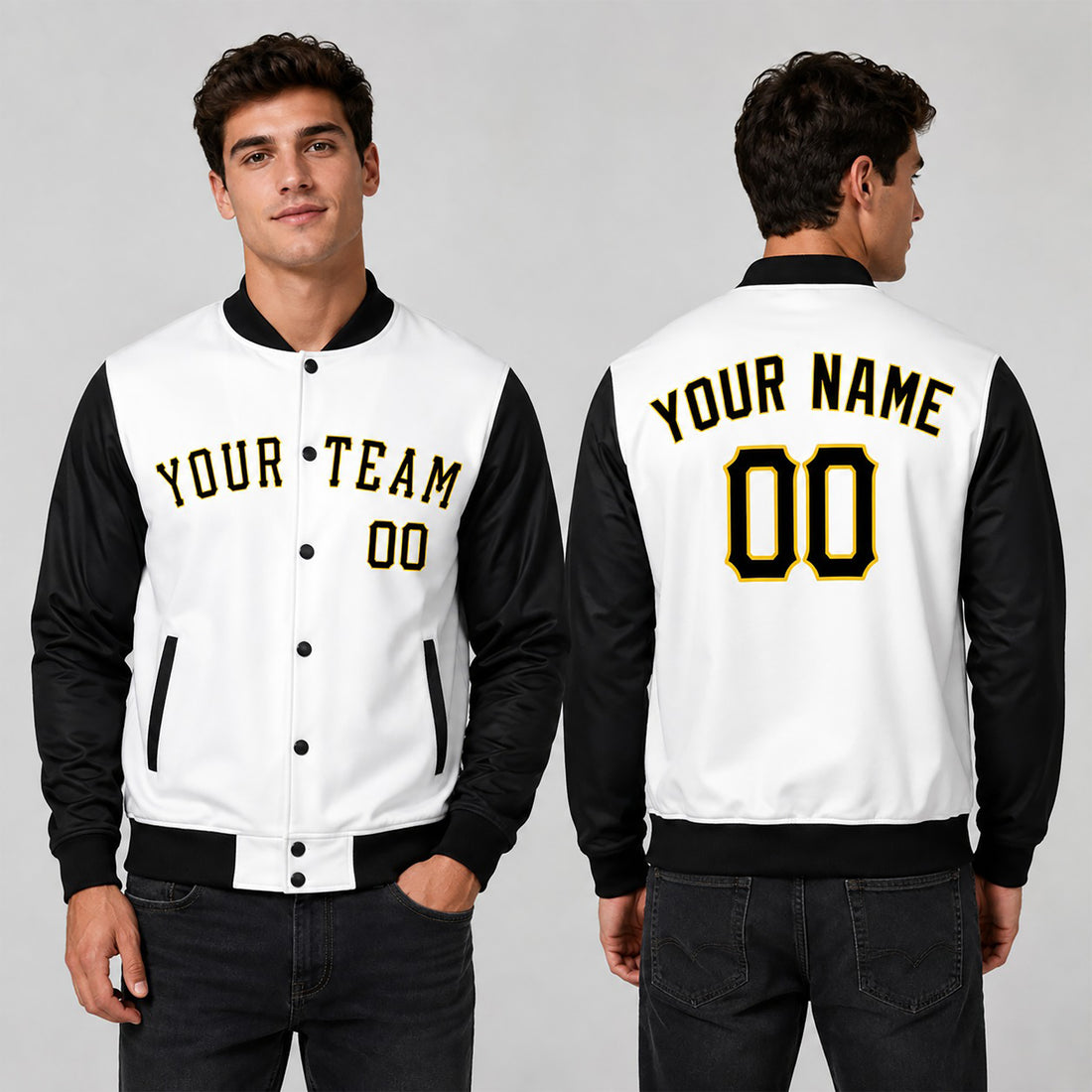 Personalized Pittsburgh Pirates Varsity Jacket – White Black Home Style, Custom Name & Number-1