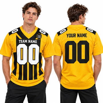 Personalized Pittsburgh Steelers 1933 Football Jersey – Gold Throwback Alternate Style, Custom Name Patch, Team Name, Number & Logo-1