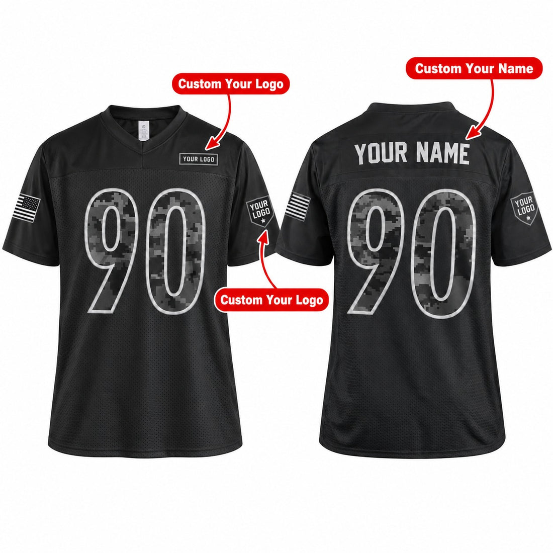 Personalized Pittsburgh Steelers 2026 Salute to Service Football Jersey – Black, Custom Name Patch, Team Name, Number & Logo-1
