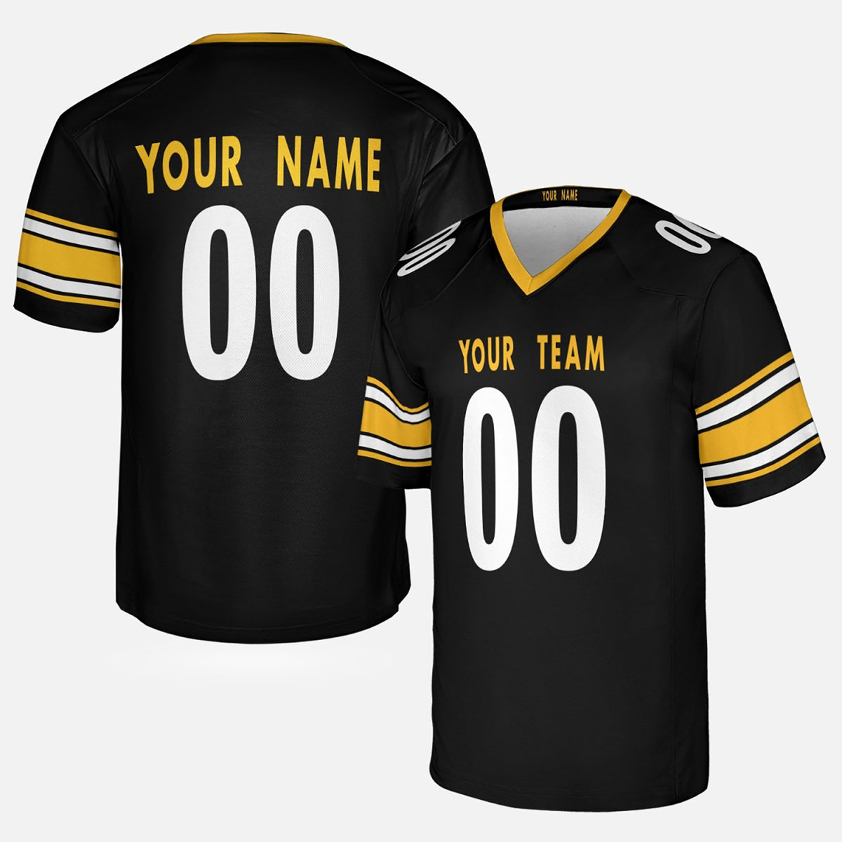 Personalized Pittsburgh Steelers Football Jersey - Black Fan Style, Custom Name & Number-3