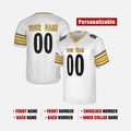 Personalized Pittsburgh Steelers Football Jersey - White Fan Style, Custom Name & Number-2