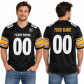 Personalized Pittsburgh Steelers Football Jersey – Black Game Style, Custom Name Patch, Team Name, Number & Logo-1