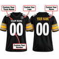 Personalized Pittsburgh Steelers Football Jersey – Black Game Style, Custom Name Patch, Team Name, Number & Logo-2