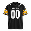 Personalized Pittsburgh Steelers Football Jersey – Black Game Style, Custom Name Patch, Team Name, Number & Logo-3